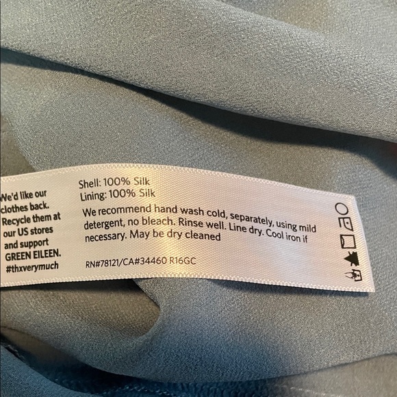 Eileen Fisher Silk Georgette Crepe Dress in Gray - Picture 8 of 8